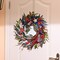Patriotic Memorial Day Wreath for Front Door, 22 Inch 4th of July Wreaths, Red White Blue Wheat Door Wreath Decorations with Ornaments for Porch for National Holiday